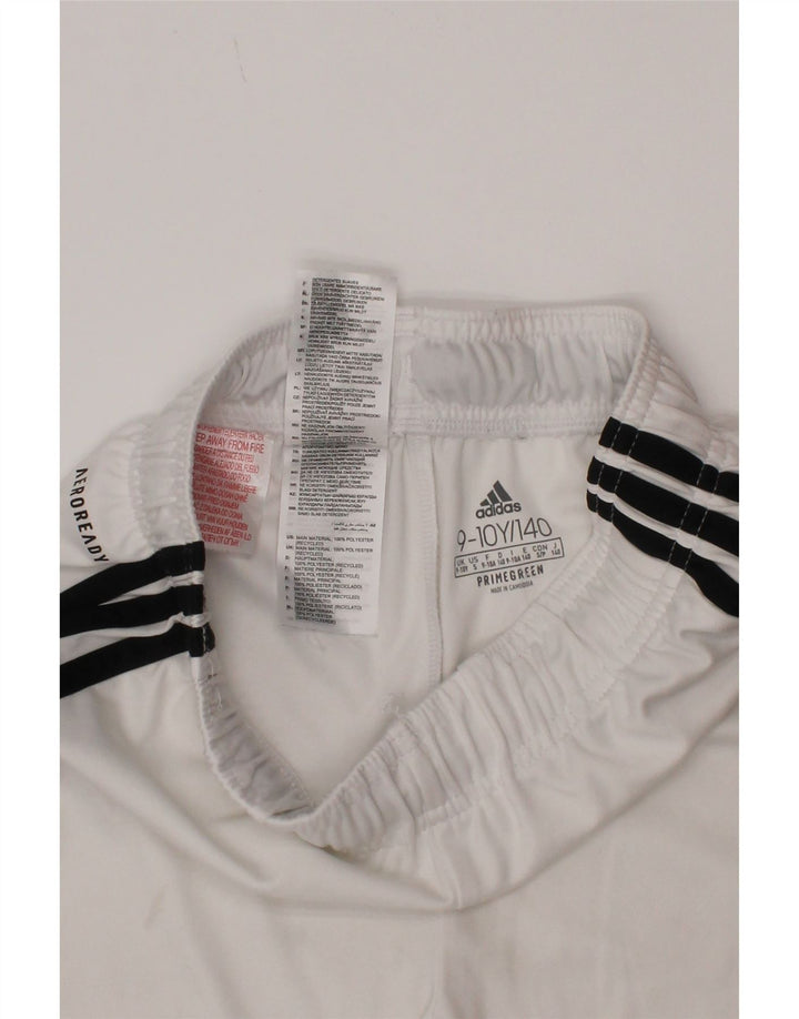 Shorts esportivos Adidas Aeroready para meninos 9-10 anos branco poliéster