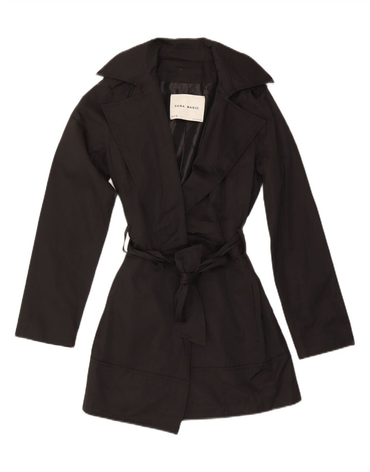 Sobretudo feminino Zara UK 10 pequeno poliéster preto