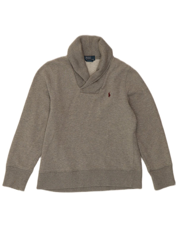 Polo Ralph Lauren Moletom Menina Jumper 10-11 Anos Médio Algodão Cinza