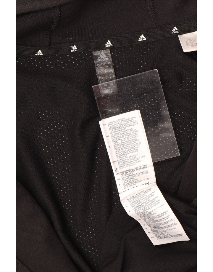 ADIDAS Suéter masculino com capuz e zíper gráfico grande algodão preto