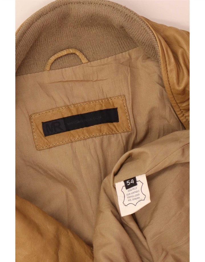 Jaqueta de couro feminina Massimo Rebecchi IT 54 3XL Bege