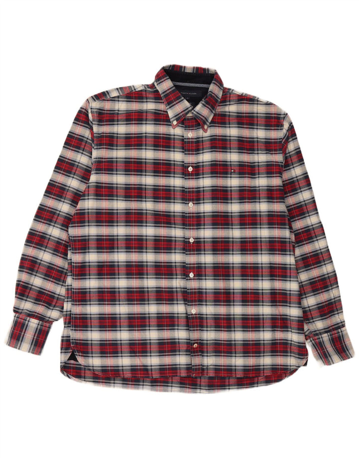 Camisa masculina Tommy Hilfiger Custom Fit XL algodão xadrez multicolorido