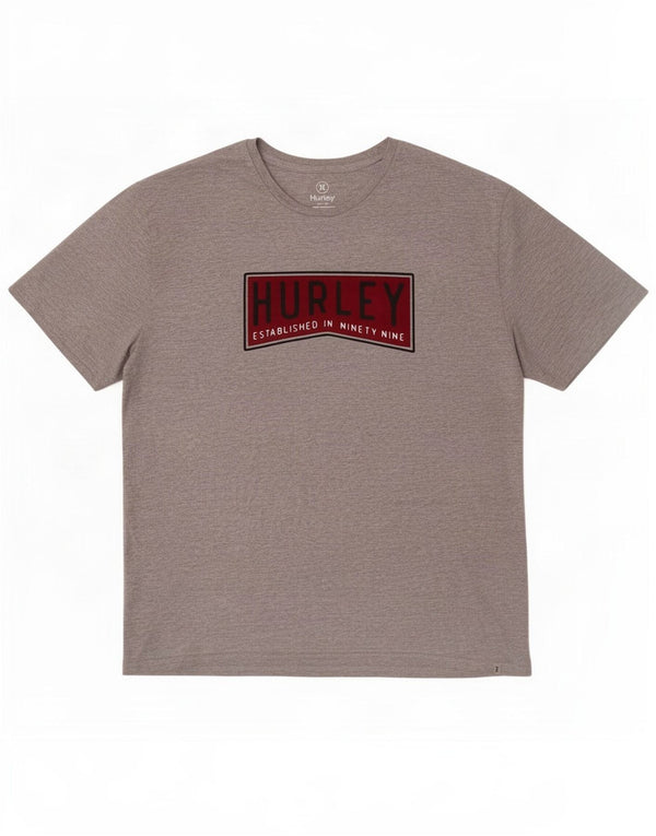 Camiseta gráfica masculina Hurley XL algodão manchado cinza