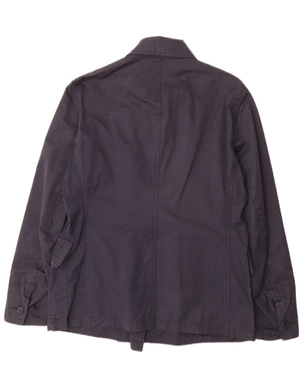 Casaco impermeável feminino Woolrich Reino Unido 18 XL azul marinho algodão
