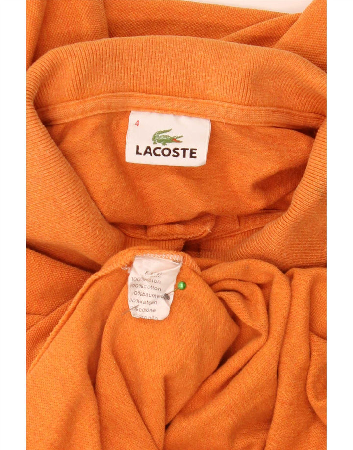 Lacoste camisa polo masculina de manga comprida tamanho 4 médio laranja algodão