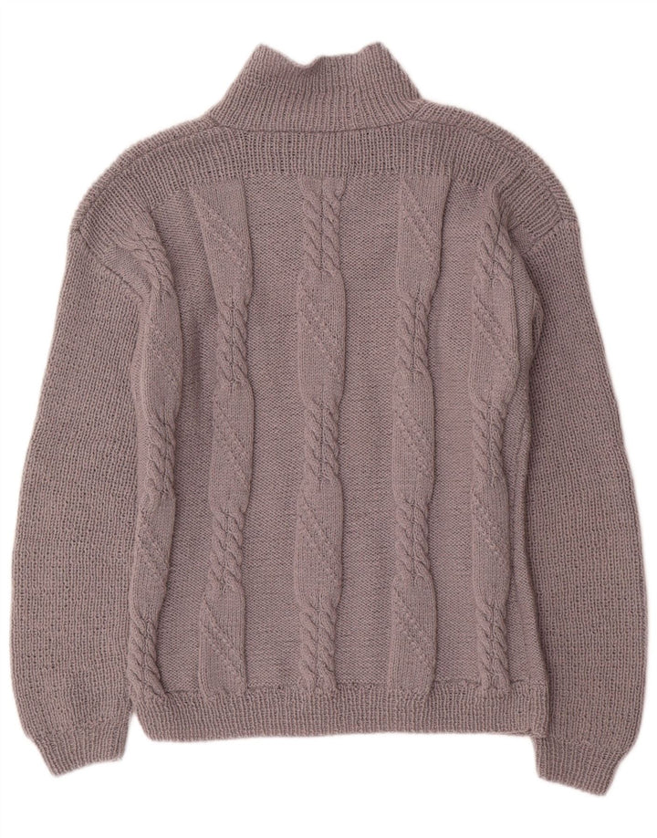 Suéter masculino vintage com gola xale cinza médio