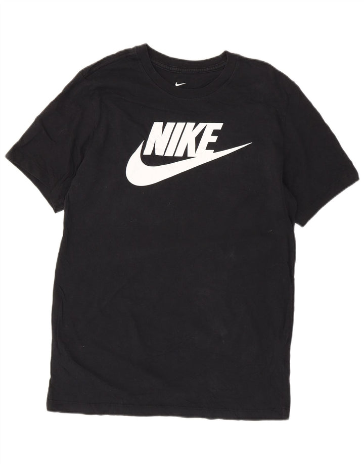 Camiseta gráfica masculina NIKE Top médio de algodão preto