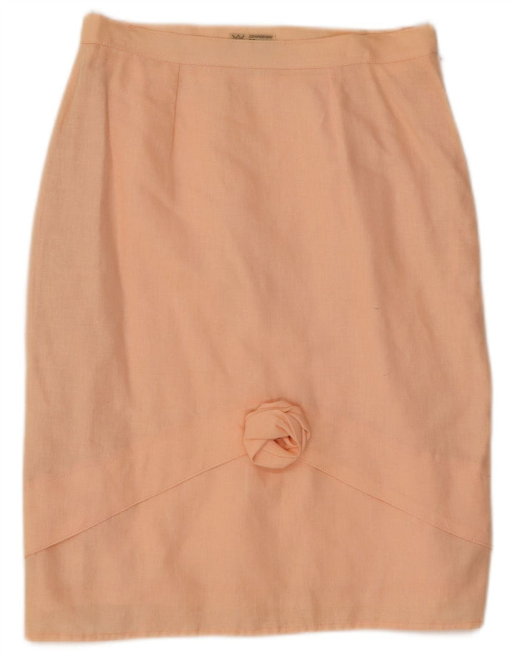 VINTAGE Womens 2 Piece Skirt Set IT 44 Medium W28  Pink Linen
