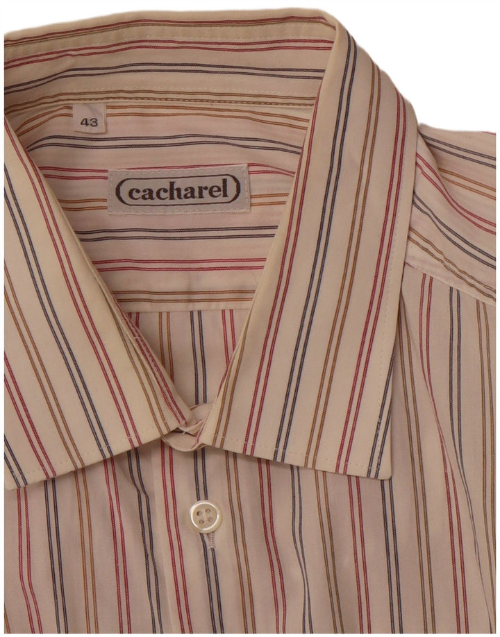 Camisa masculina CACHAREL tamanho 43 XL risca de giz branco