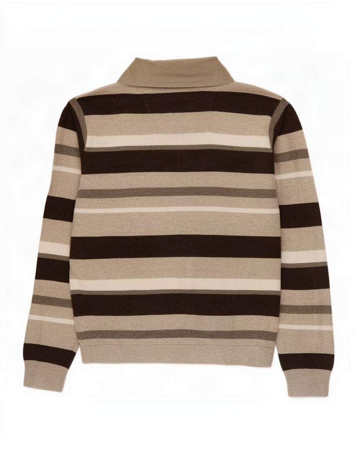 Suéter masculino Marks & Spencer Blue Harbour com gola polo marrom médio