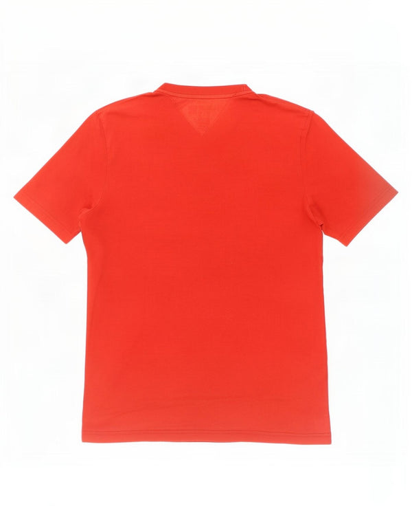 Camiseta masculina Tommy Hilfiger com estampa gráfica grande de algodão colorido vermelho