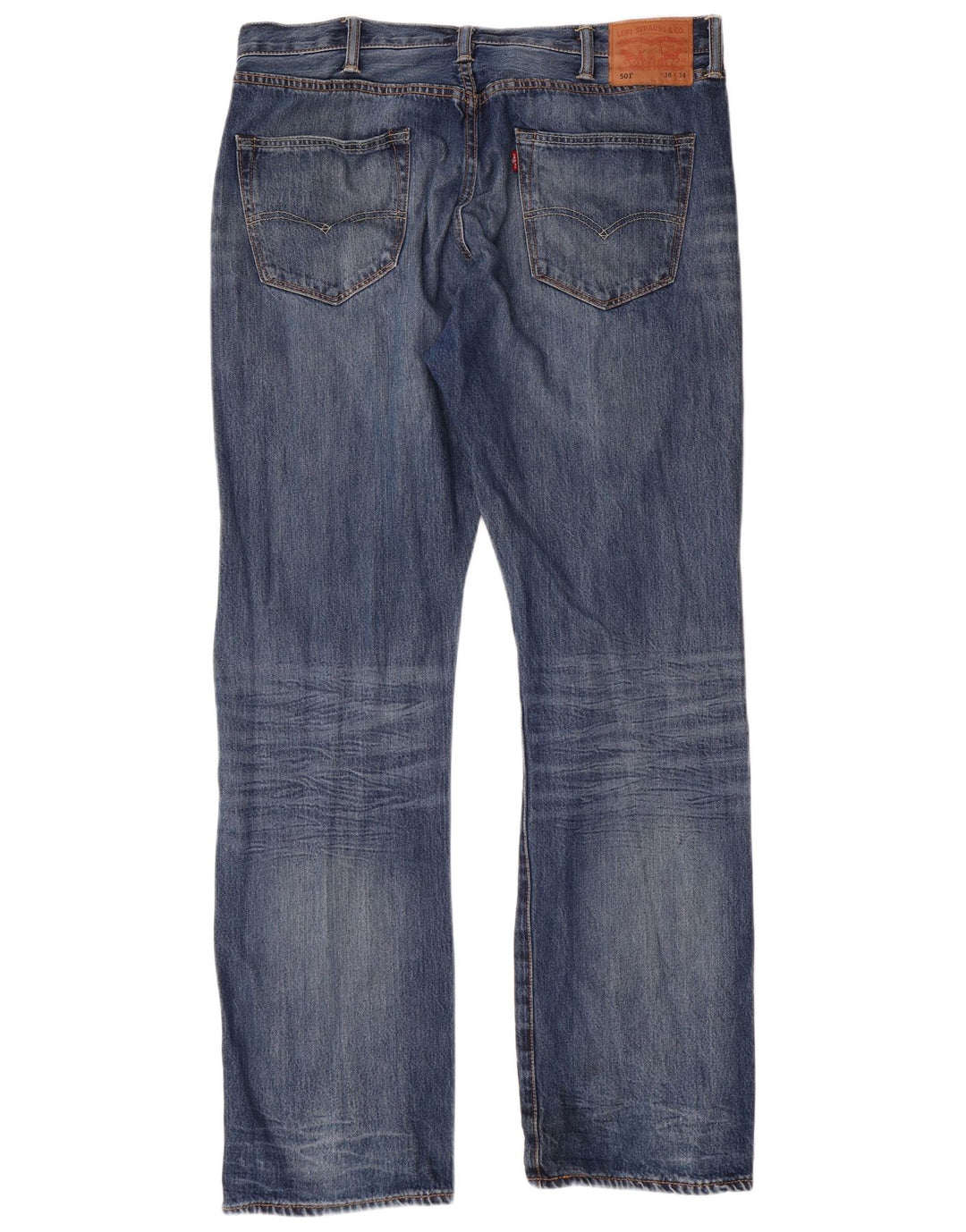 LEVI'S Masculino 501 Straight Jeans W38 L34 Azul Algodão