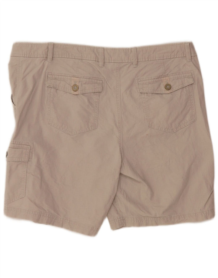 Shorts cargo feminino EDDIE BAUER US 16 2XL W38 algodão cinza