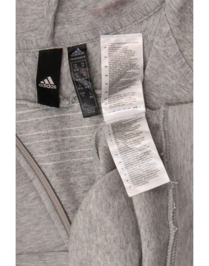 ADIDAS Womens Zip Hoodie Sweater UK 20/22 XL Grey Cotton Vintage Adidas and Second-Hand Adidas from Messina Hembry 