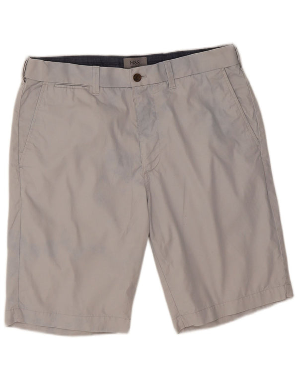 Shorts chino masculino Marks & Spencer W34 grande algodão cinza