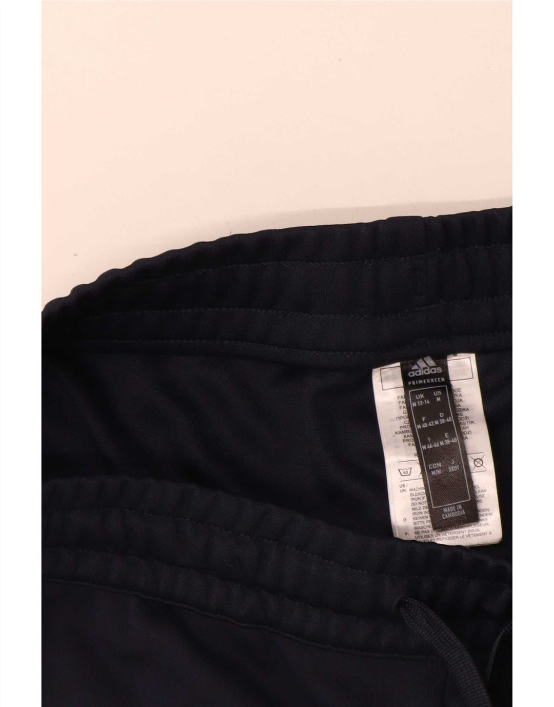 Calça de treino feminina Adidas UK 12/14 médio azul marinho poliéster
