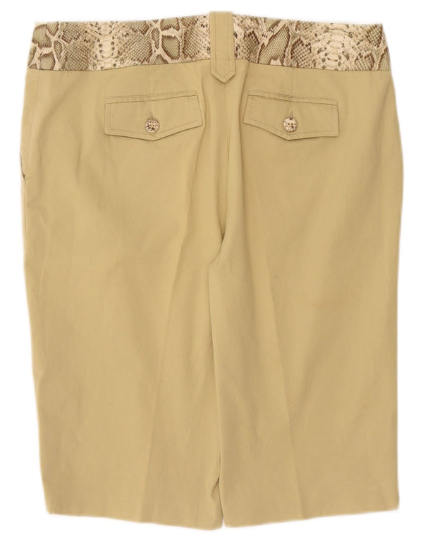 Shorts chino feminino Luisa Spagnoli IT 48 XL W36 algodão estampa animal verde