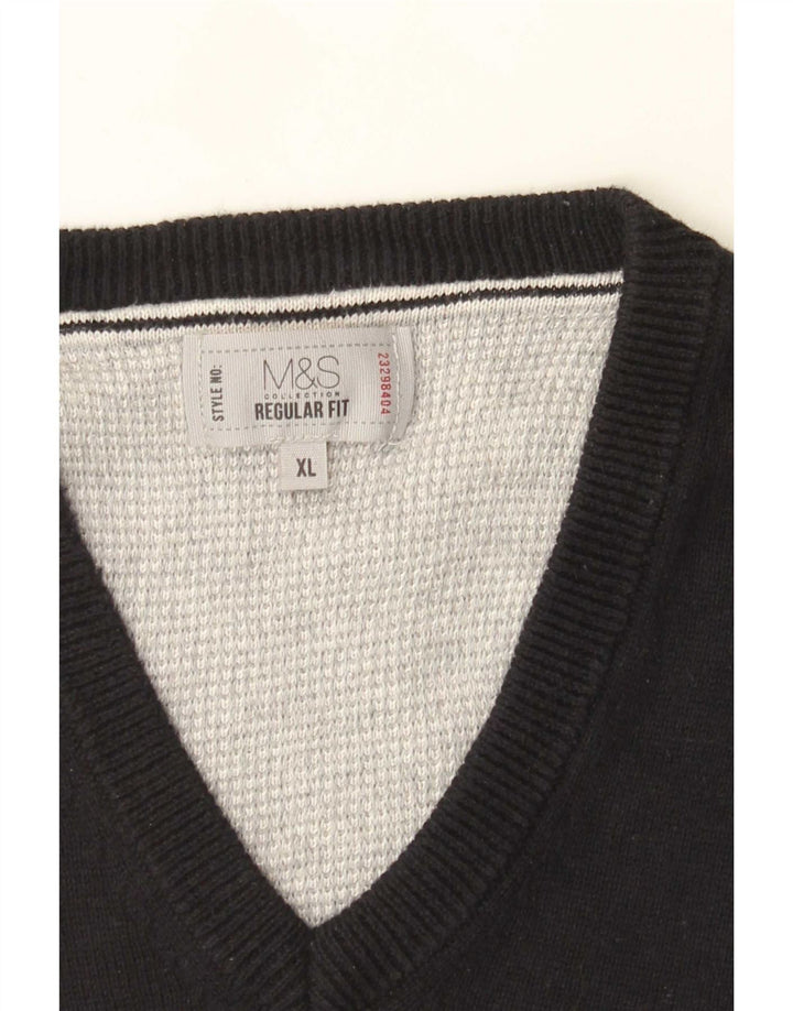 Regata masculina de ajuste regular Marks & Spencer XL preta