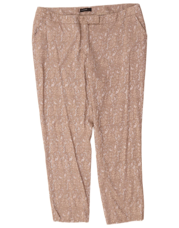 Calça feminina Marks & Spencer Autograph Suit Reino Unido 18 XL W36 L27 Dourada Floral