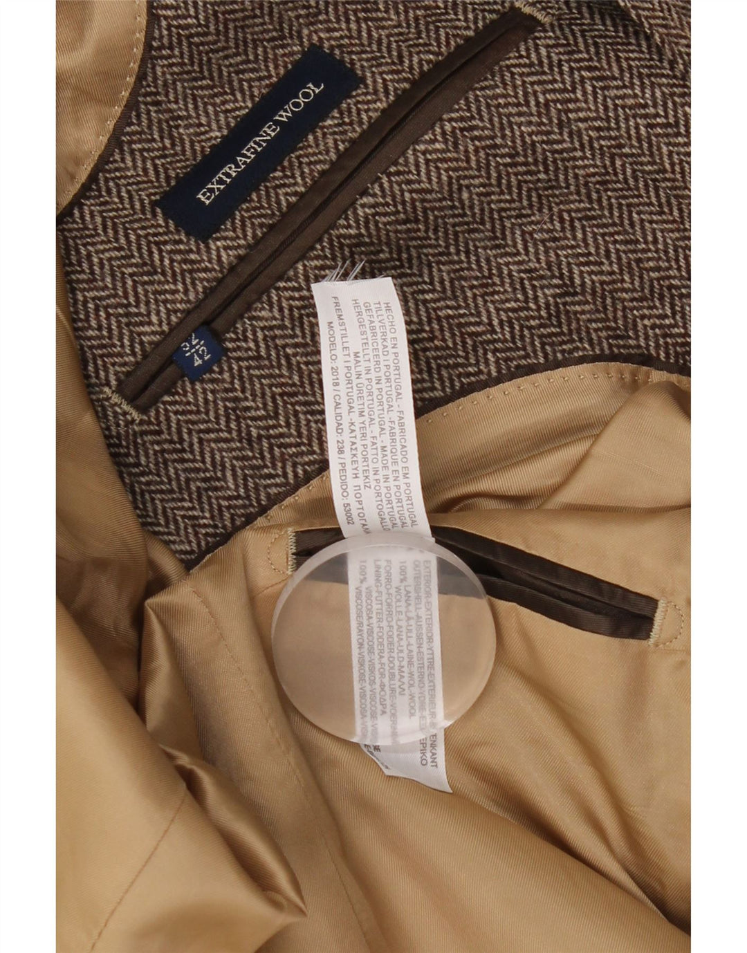 Jaqueta blazer masculina Massimo Dutti com 2 botões UE 52 grande espinha de peixe marrom