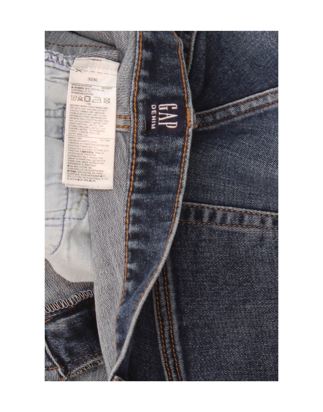 Gap Mens Slim Jeans W30 L30 Azul Marinho Algodão