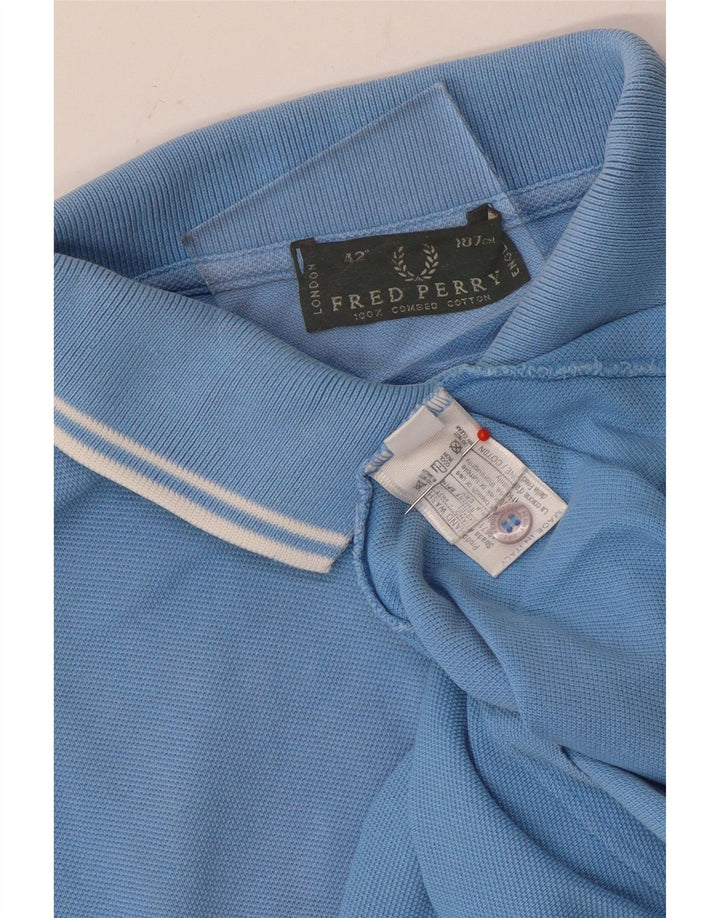 Camisa polo masculina Fred Perry algodão azul médio