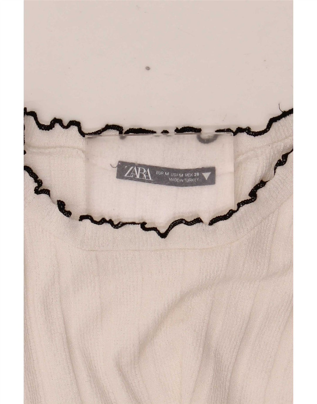 Camiseta feminina Zara UK 12 médio branco
