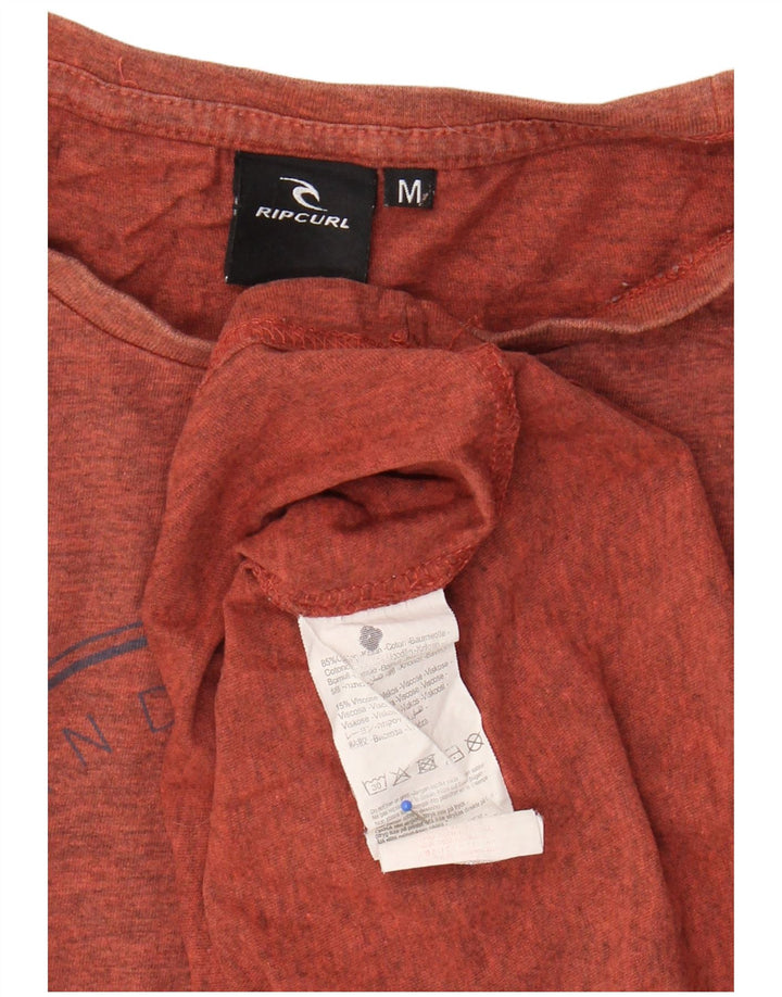 Camiseta masculina Rip Curl com estampa gráfica de algodão manchado laranja médio