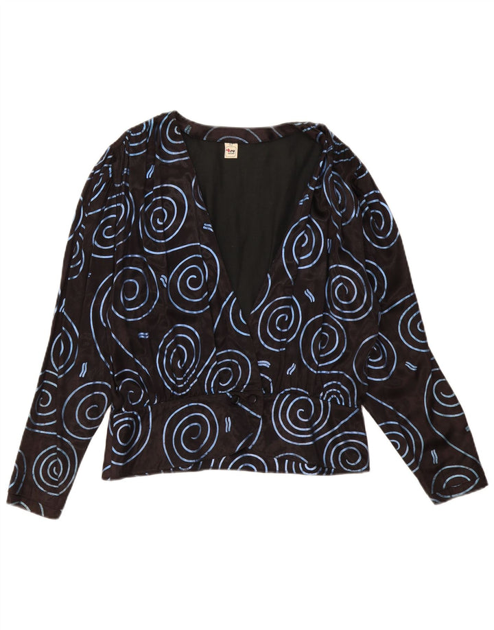 Blusa feminina TRU com estampa abstrata IT 42 médio preto
