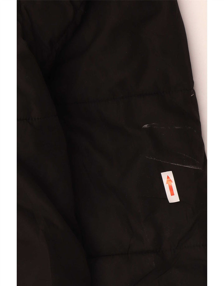 Jaqueta acolchoada superdimensionada feminina Zara UK 10 poliéster preto pequeno