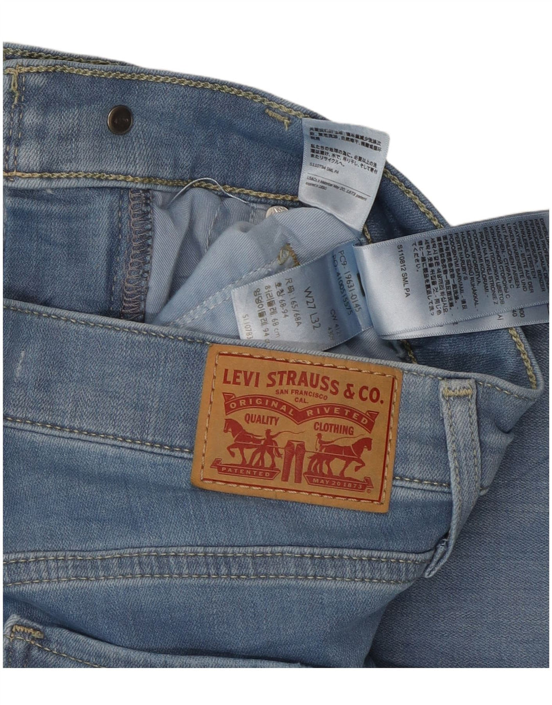 Calça jeans feminina Levi's 314 Shaping Straight W27 L32 azul algodão