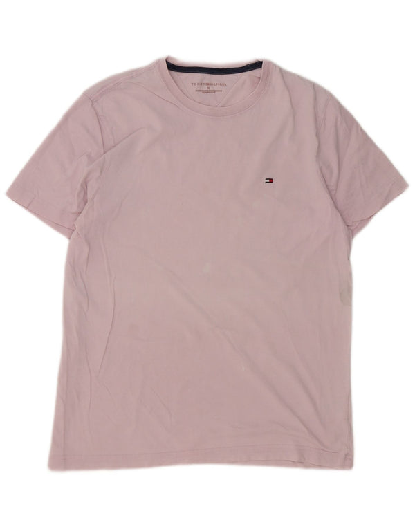 Camiseta masculina Tommy Hilfiger Top médio algodão rosa