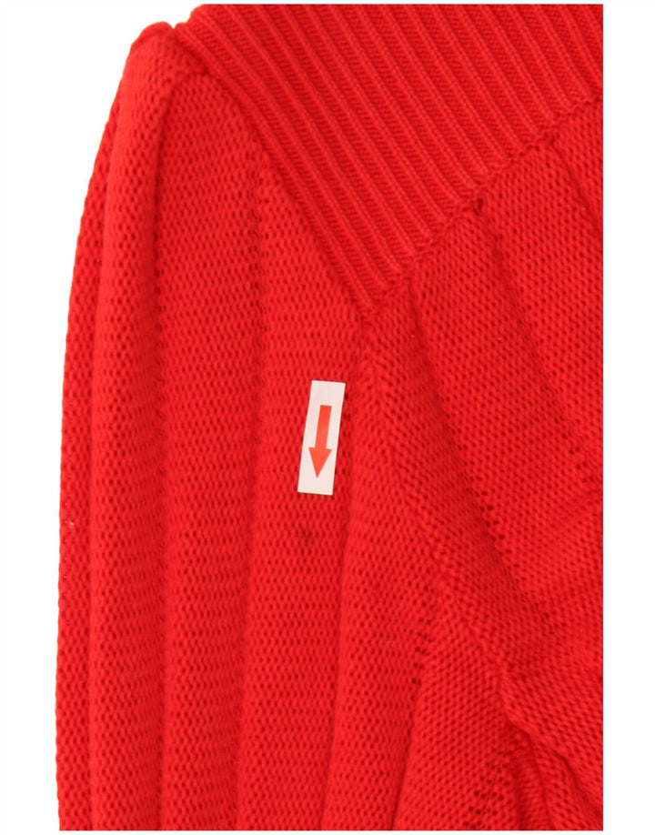 Suéter cardigã feminino vintage IT 46 grande algodão vermelho