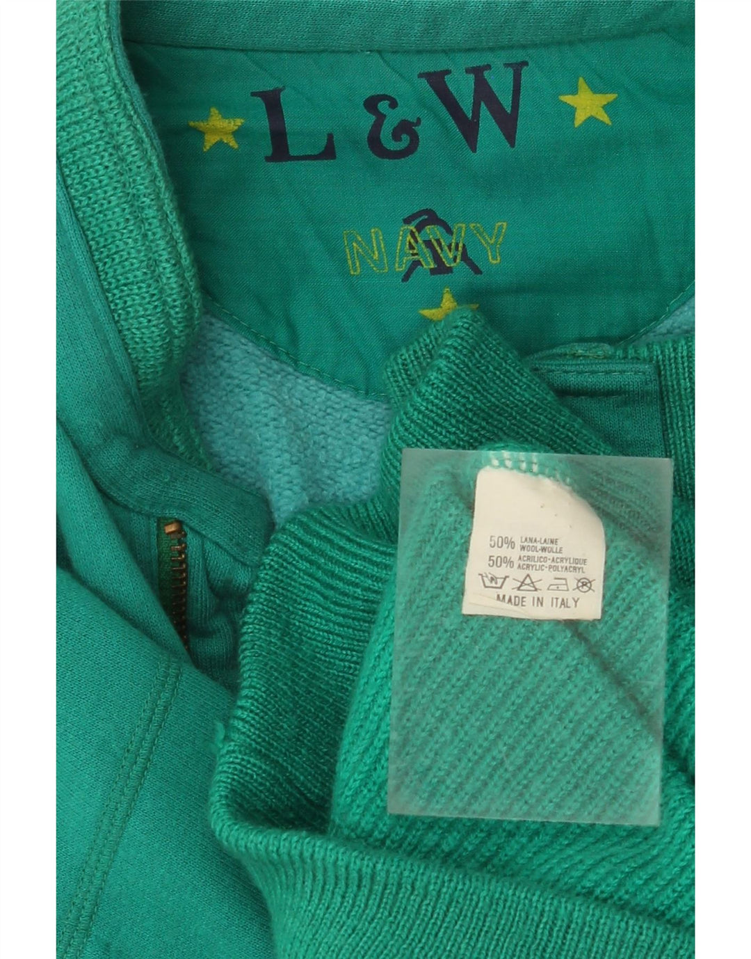 Suéter cardigã masculino VINTAGE grande lã colorblock verde
