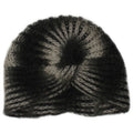 Chapéu turbante de malha vintage feminino tamanho único listrado cáqui