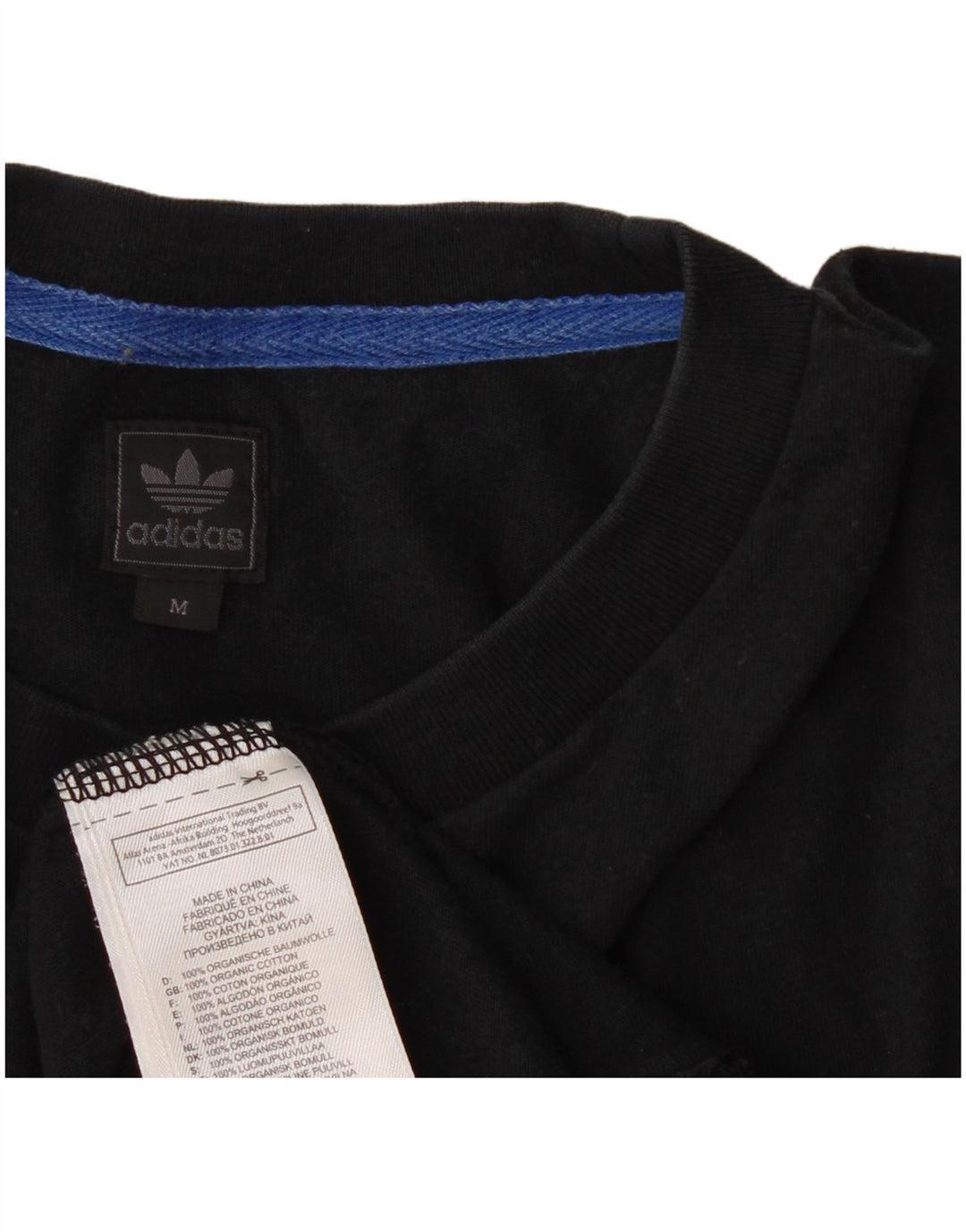 Adidas Mens Graphic T-Shirt Top Médio Algodão Preto