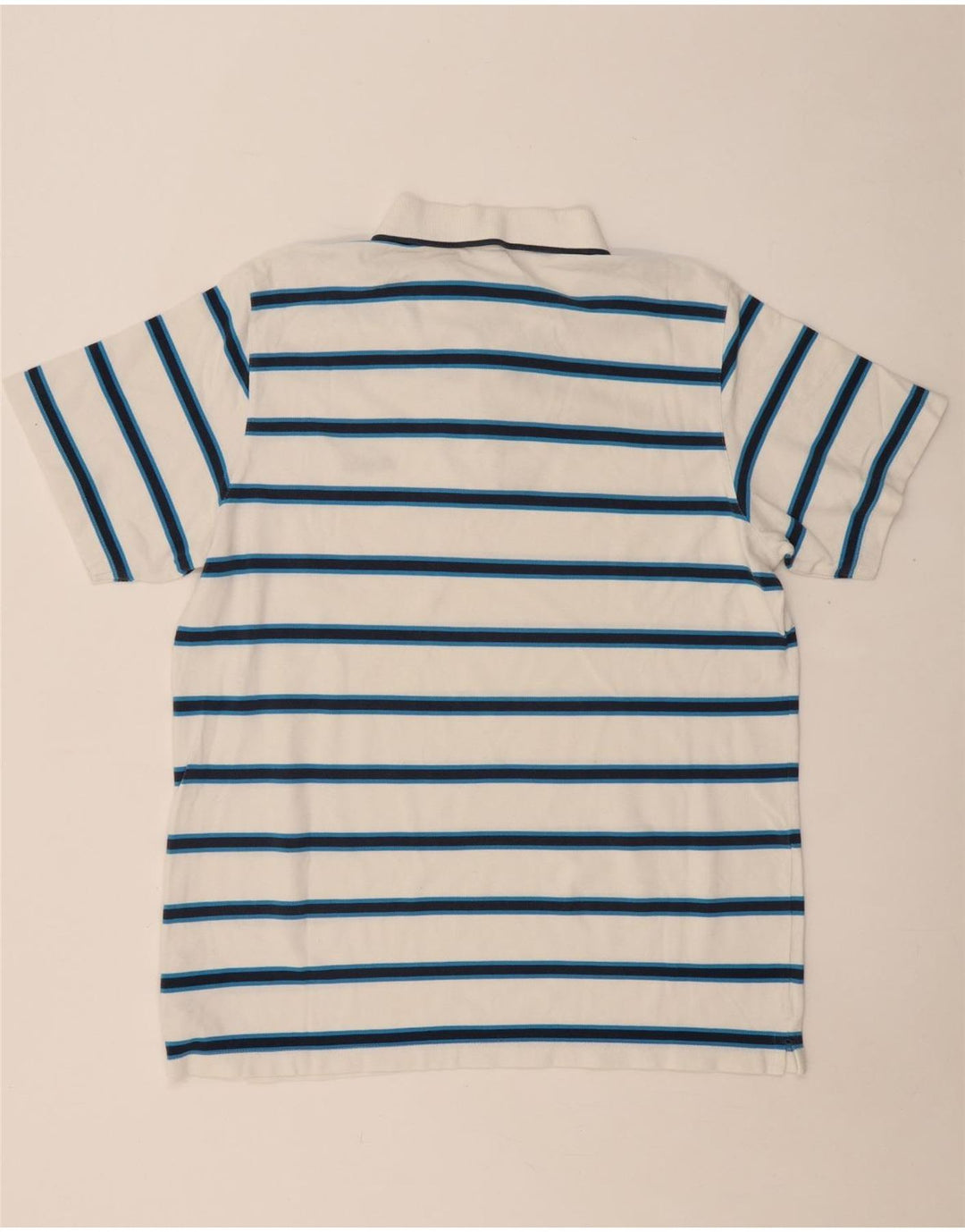 Camisa polo masculina REEBOK XL algodão listrado branco