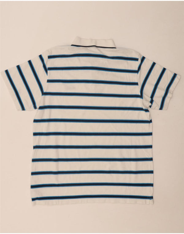 Camisa polo masculina REEBOK XL algodão listrado branco