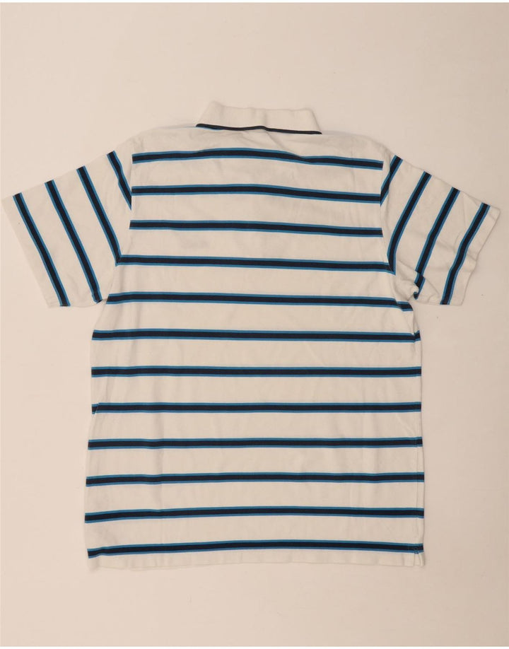 Camisa polo masculina REEBOK XL algodão listrado branco