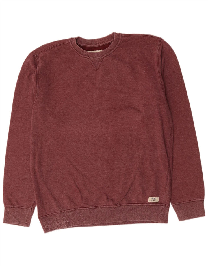 VANS Mens Moletom Jumper Grande Algodão Borgonha
