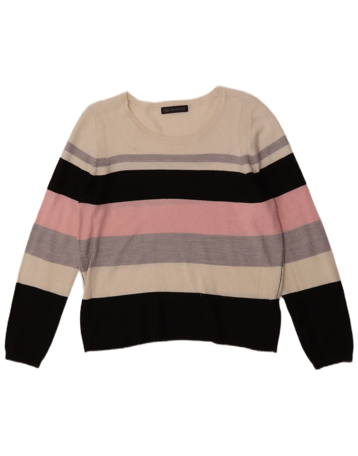 Suéter feminino Marks & Spencer com gola canoa Reino Unido 14 grande multicolorido