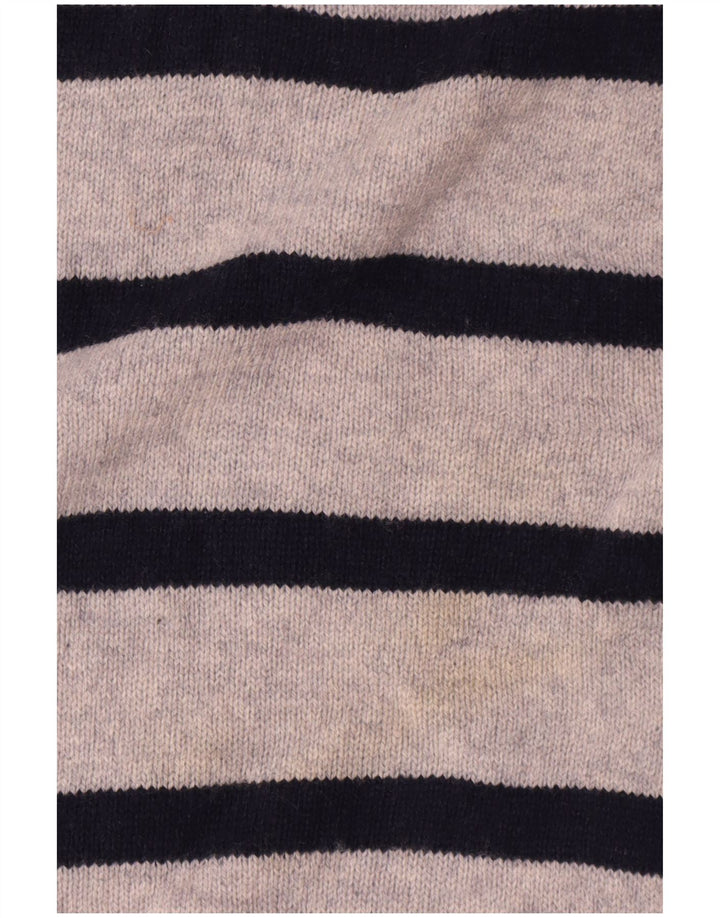 Suéter feminino Marks & Spencer com gola redonda e listrado cinza grande UK 16