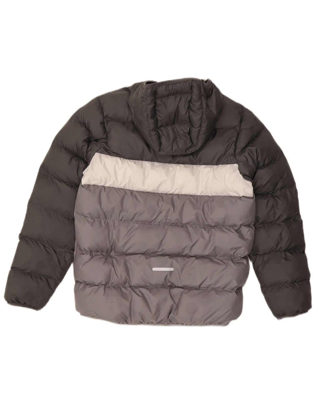 Jaqueta acolchoada com capuz Adidas meninos 13-14 anos cinza colorblock poliéster