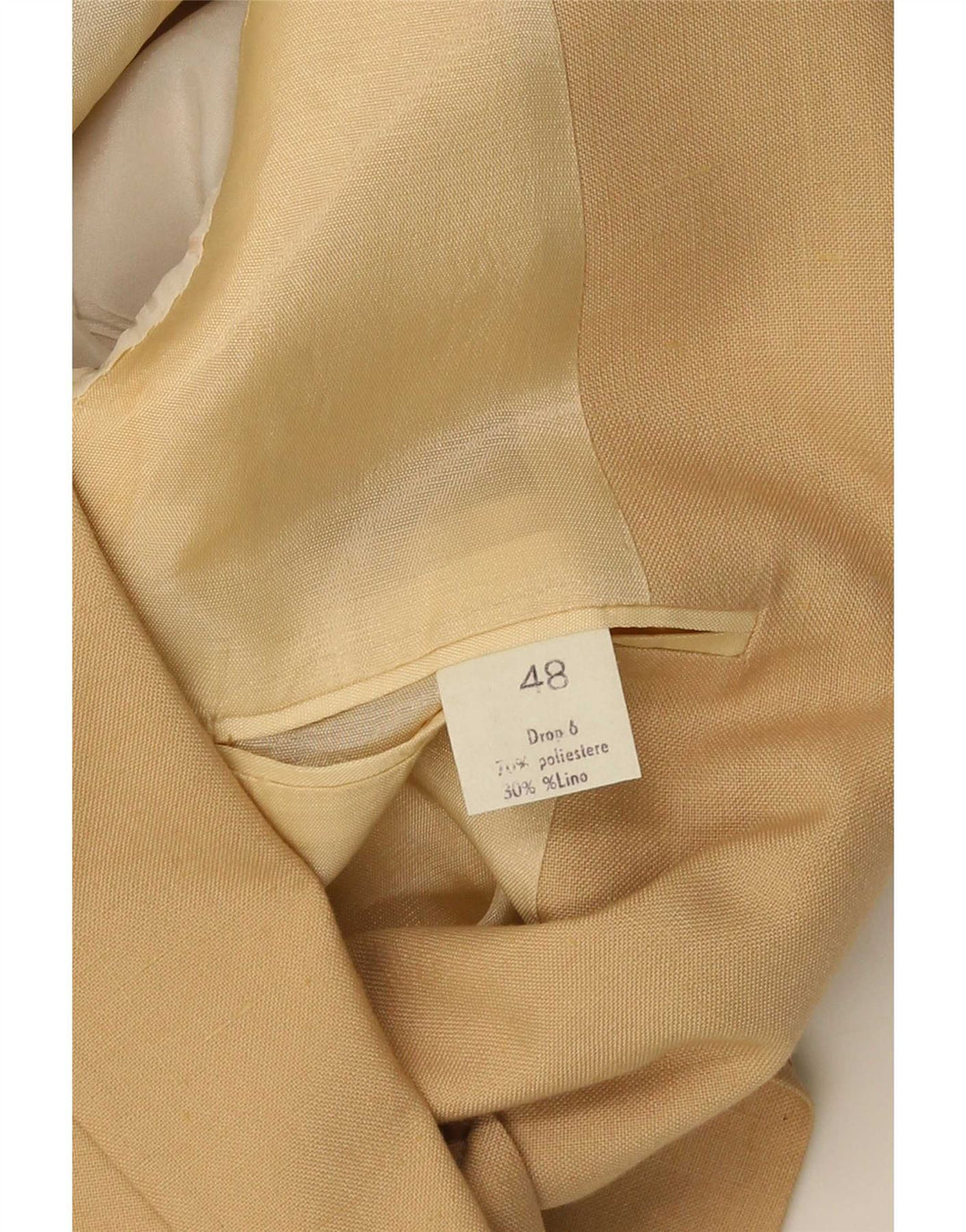 Jaqueta blazer masculina vintage com 2 botões IT 48 poliéster bege médio