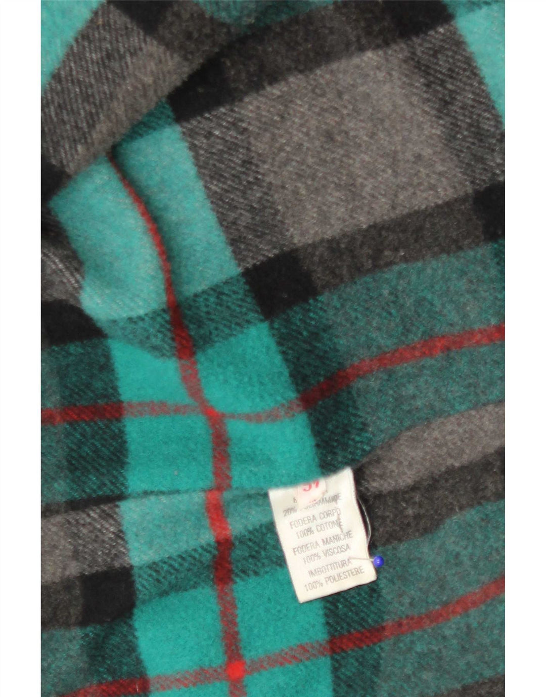 Casaco masculino vintage com capuz IT 46 lã verde pequena