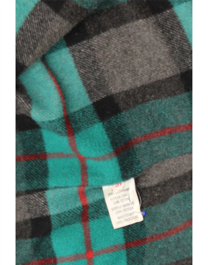 Casaco masculino vintage com capuz IT 46 lã verde pequena