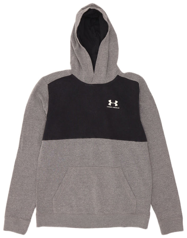 Suéter com capuz Under Armour Boys Cold Gear 13-14 anos XL cinza colorblock