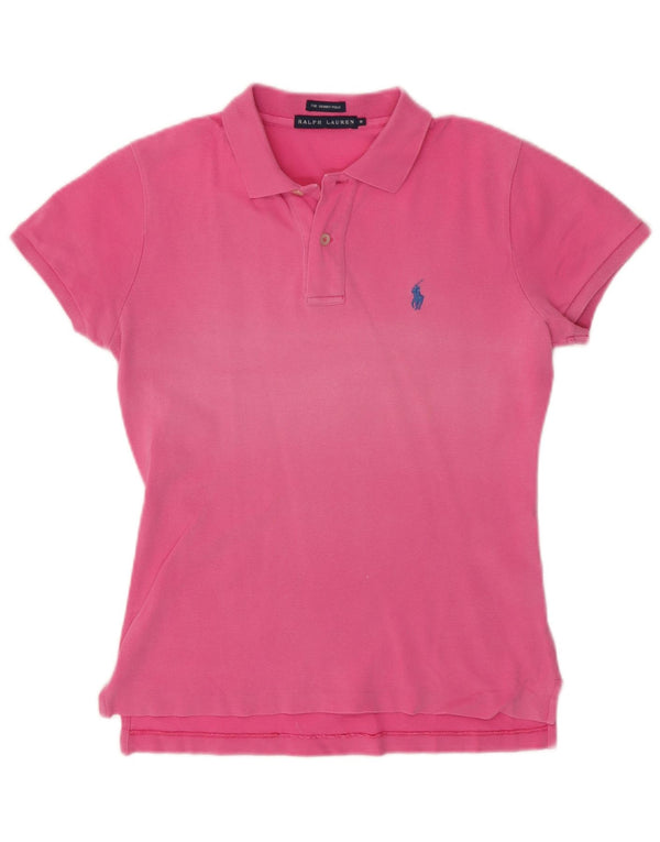 Polo Ralph Lauren Mulher Skinny Polo Shirt UK 12 Médio Rosa