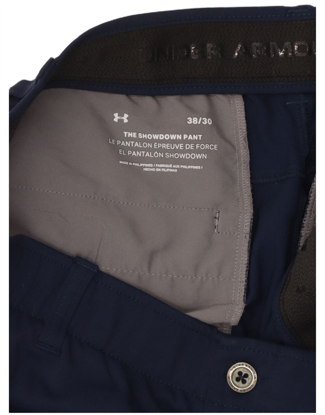 Calça corta-vento masculina UNDER ARMOUR W38 L30 azul marinho