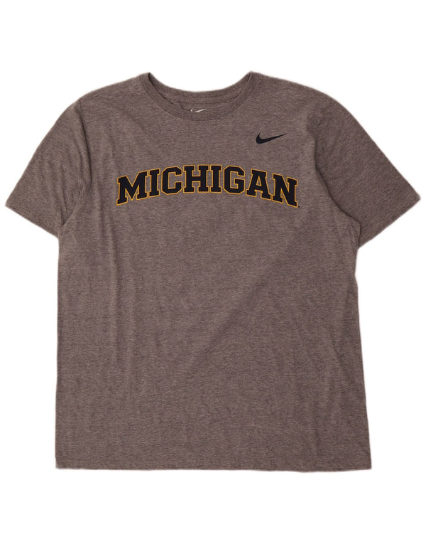 Camiseta Nike masculina Michigan Graphic Top XL cinza algodão